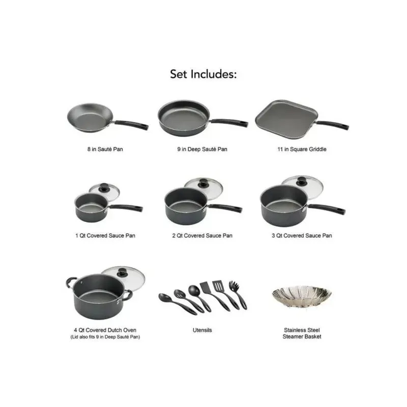 18 Piece Non-stick Cookware Set
