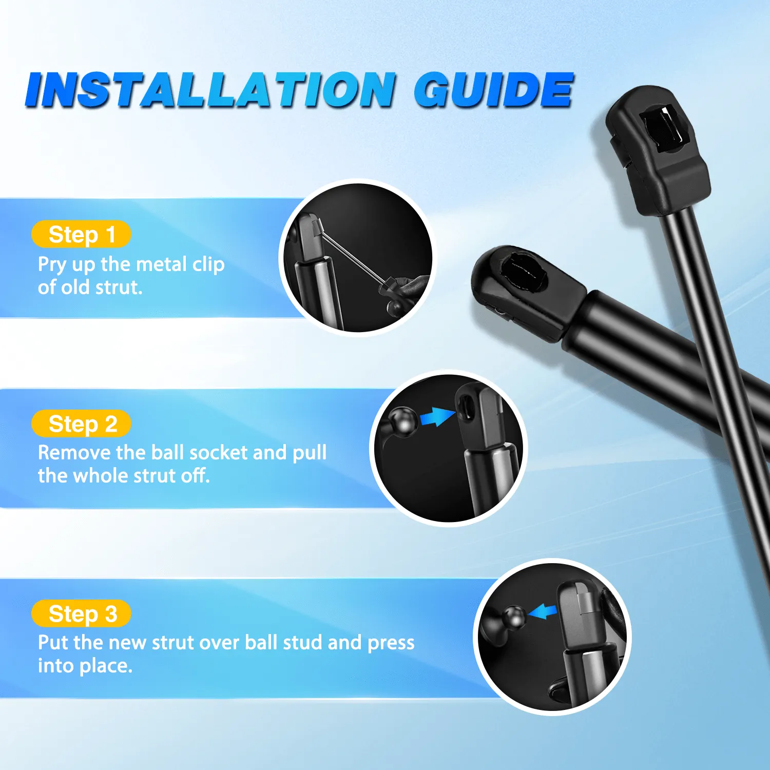 2 PCS Lift Support Struts Replacement for Lexus RX350 2010-2015 Lexus RX450h 2010-2015 Front Hood Gas Springs Shock Rods