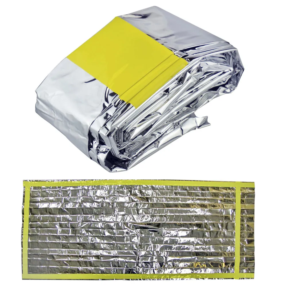 2PC Outdoor Emergency Blanket Sleeping Bag 84" x 46" Survival Reflective Camping