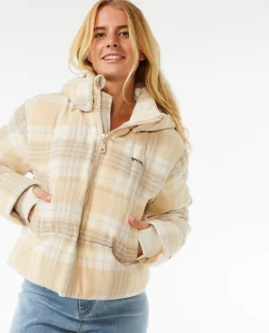 Anti-Series Surf Check Puffer Jacket - Natural
