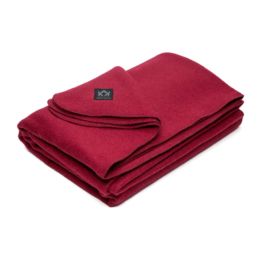 Arcturus Military Wool Blanket - Crimson | 4.5 lbs (64" x 88")