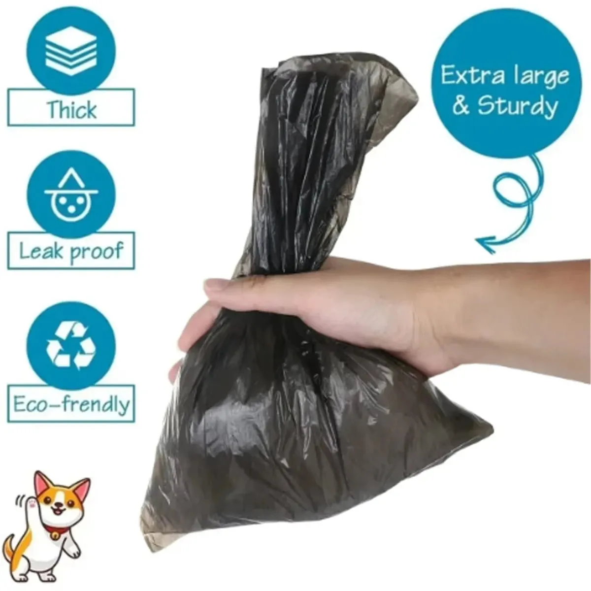 Biodegradable Dog Poop Bags – Thick, Durable, Breakpoint Design for Easy Use
