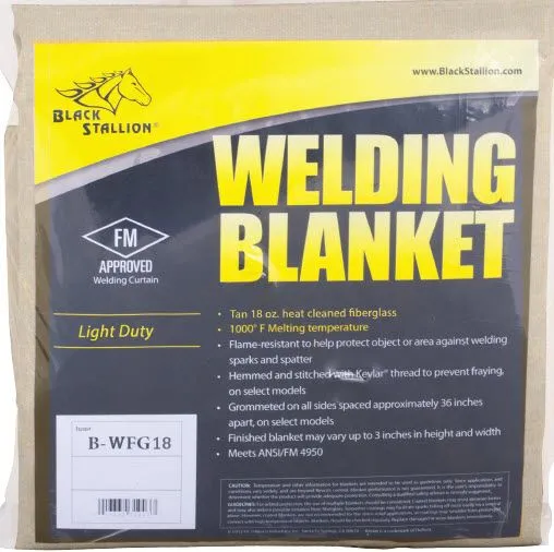 Black Stallion 18 oz. Fiberglass Welding Blanket B-WFG18-10X10