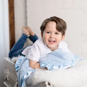 Blue Chenille Baby Blanket
