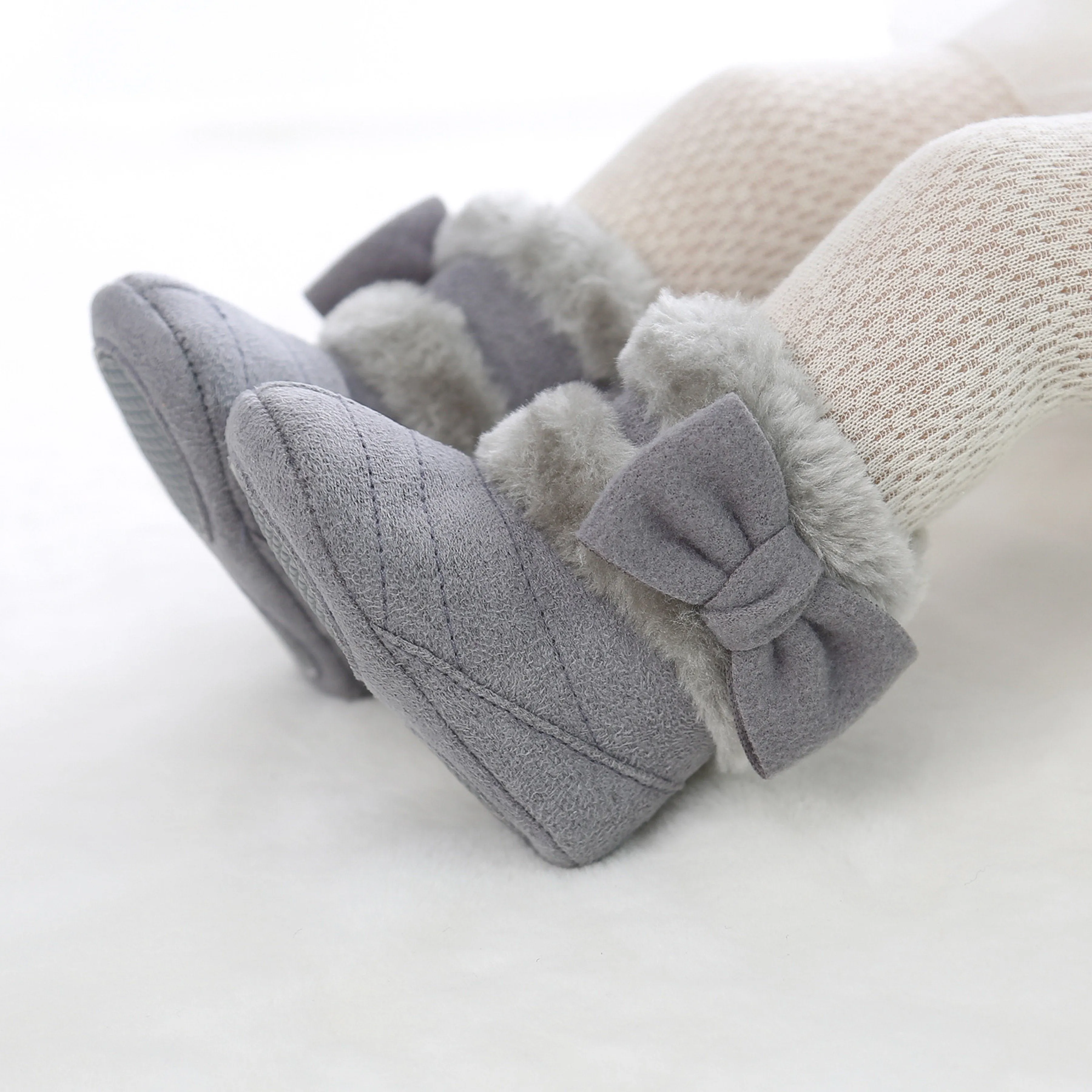 Bows Winter Plush First Walker Boots
