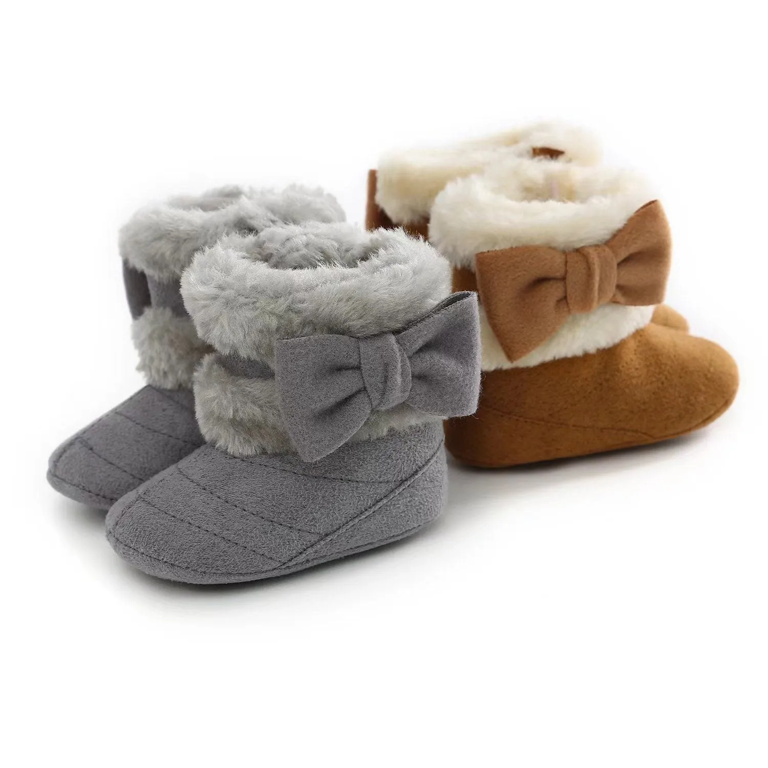 Bows Winter Plush First Walker Boots