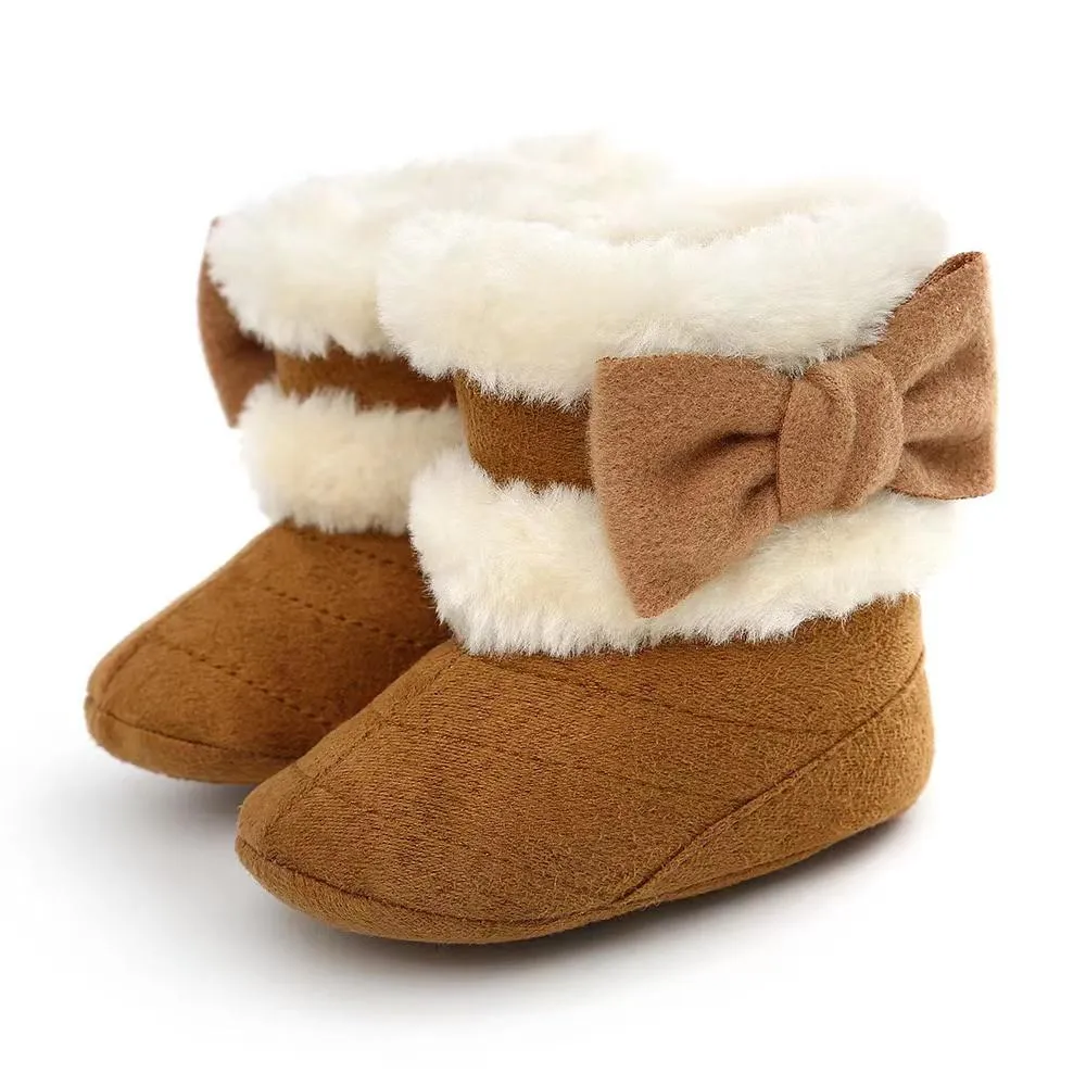 Bows Winter Plush First Walker Boots