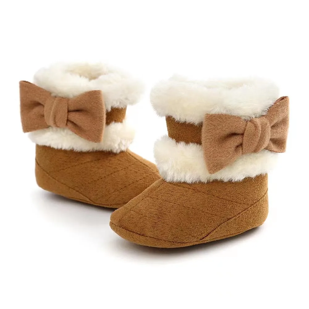 Bows Winter Plush First Walker Boots