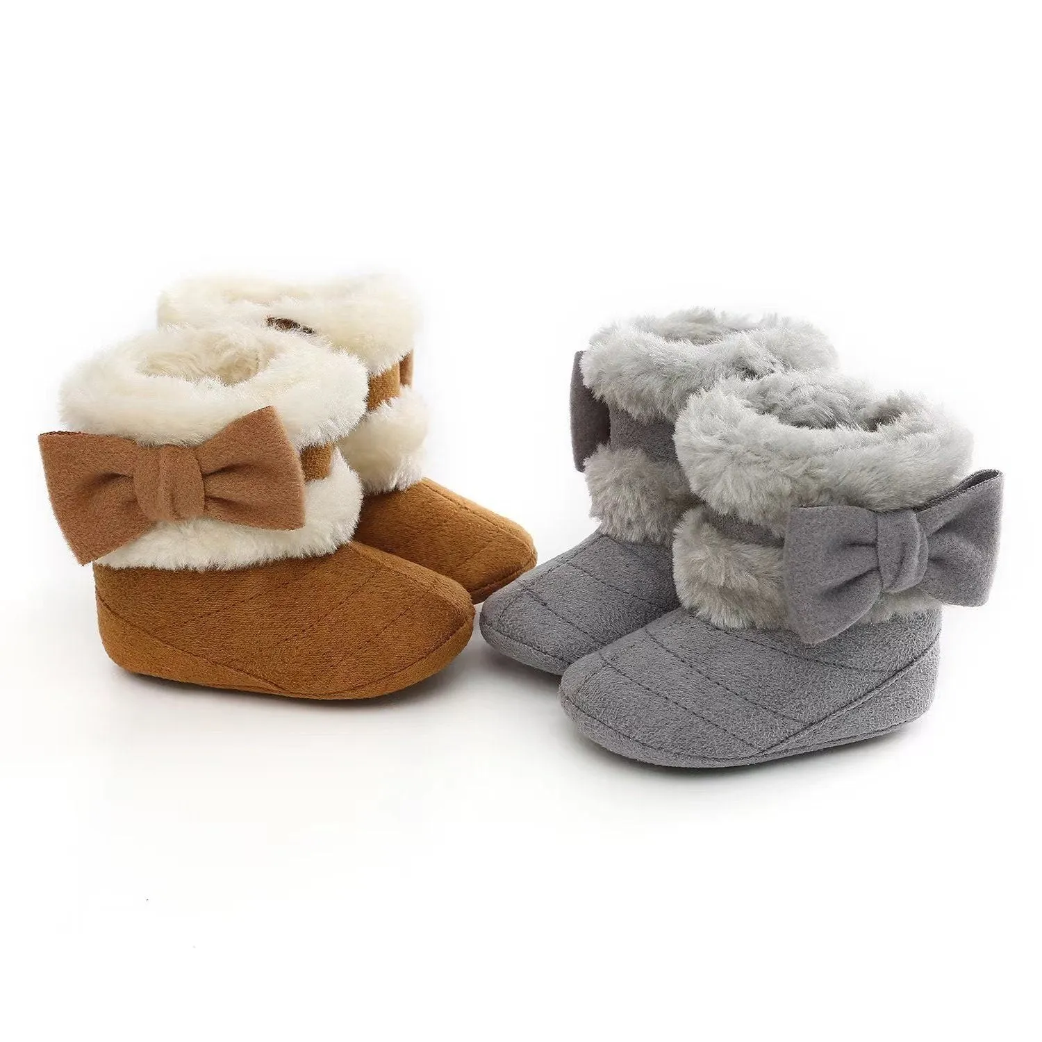 Bows Winter Plush First Walker Boots