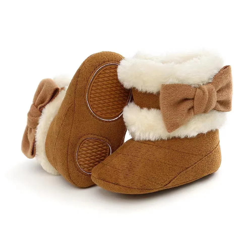 Bows Winter Plush First Walker Boots