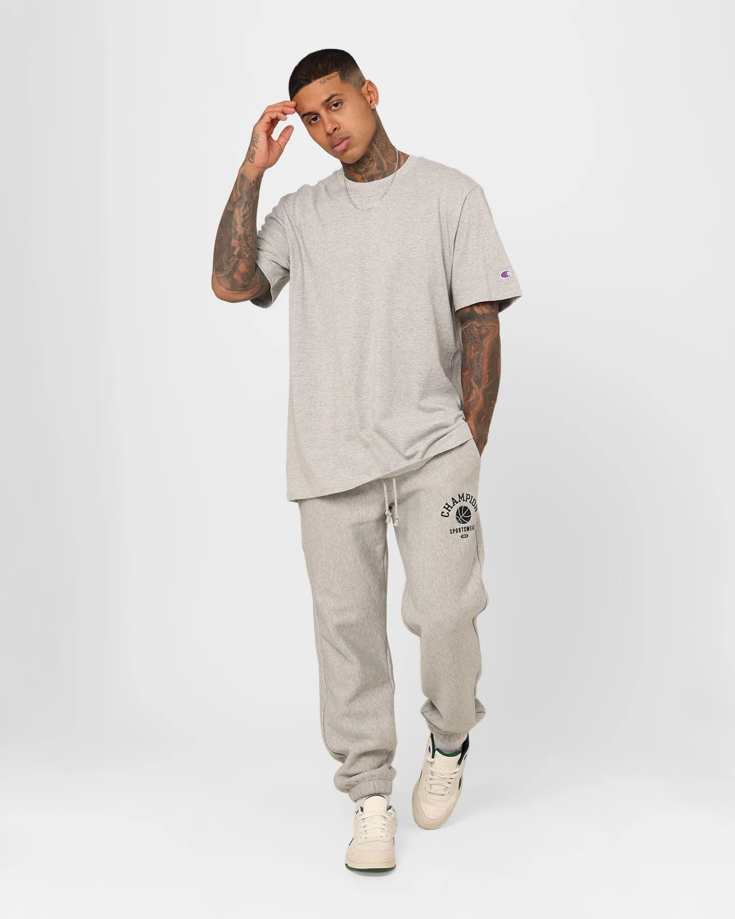 Champion Jersey Lightweight Staple T-Shirt Oxford Heather