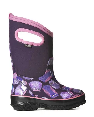 Classic Owl Purple Gumboots