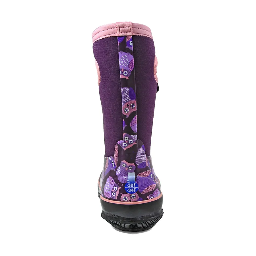 Classic Owl Purple Gumboots