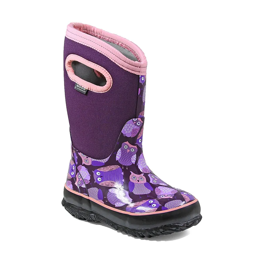 Classic Owl Purple Gumboots