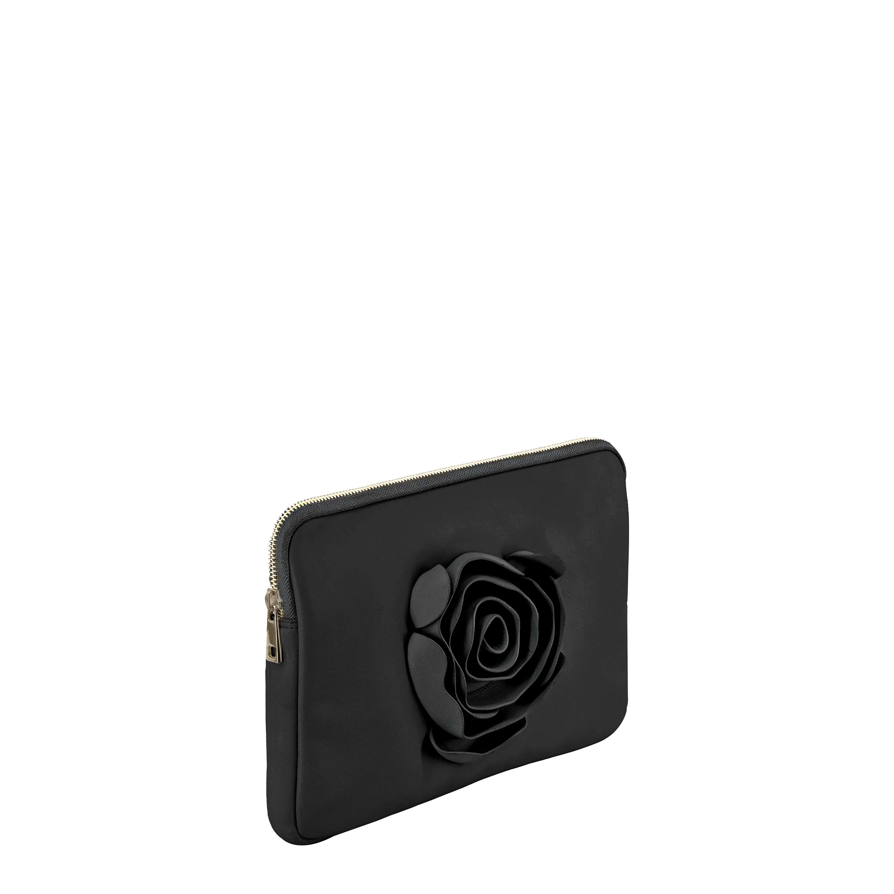 Clutch Rose Cozy Black w. Gold