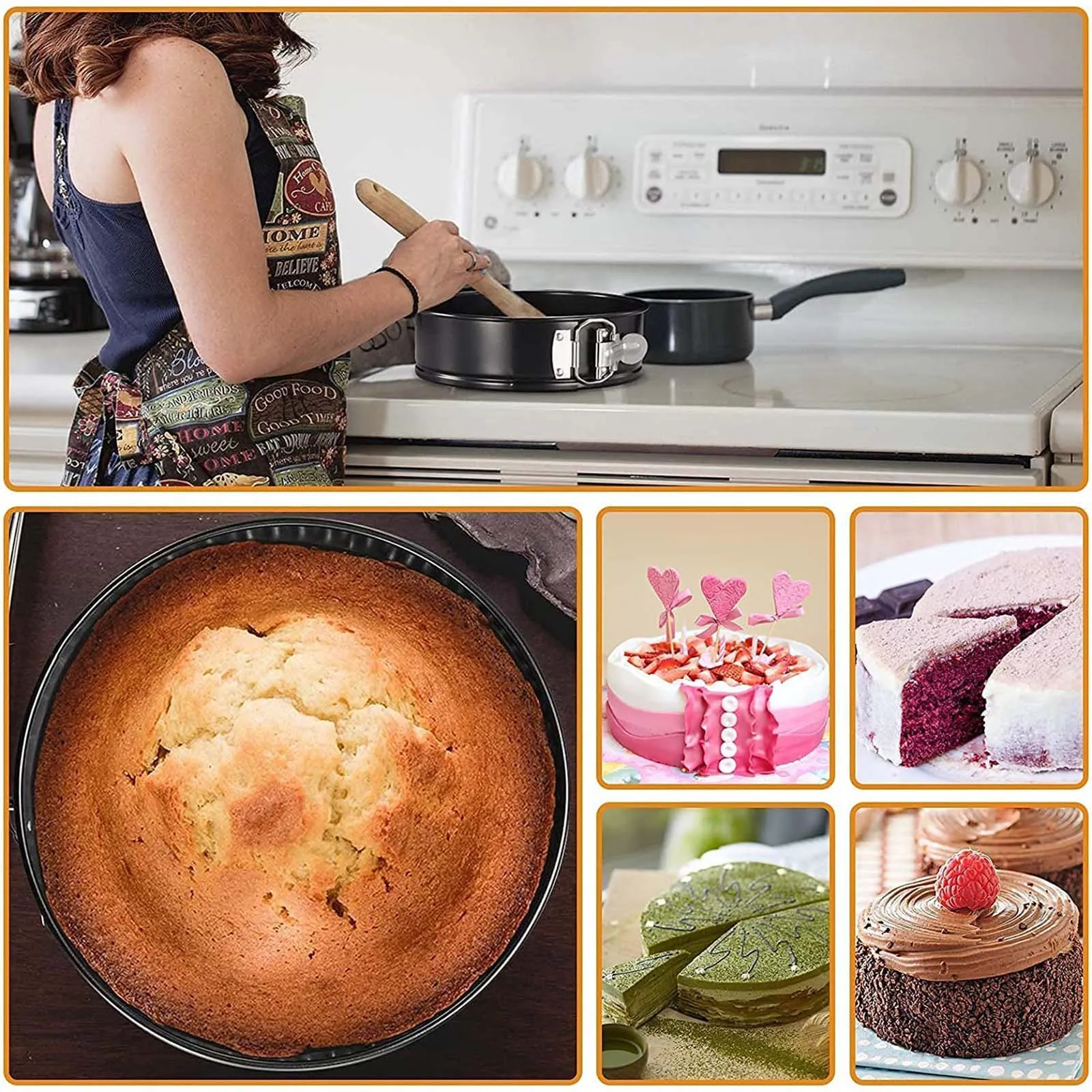 Cookhouse Non-stick Springform Cake Tins 3 Pack