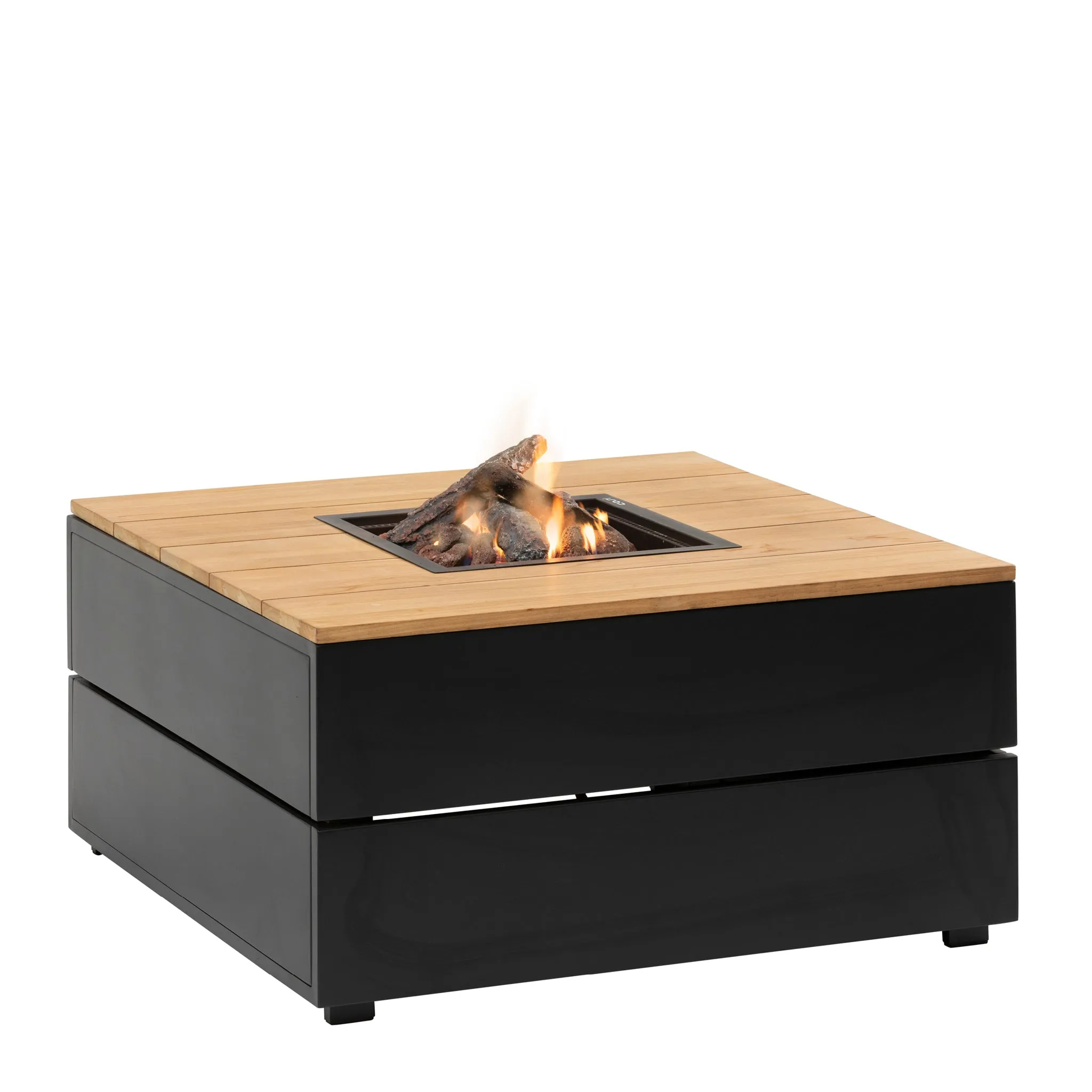Cosipure 100 Black and Teak Square Fire Pit