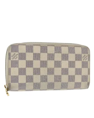 Durable Damier Azur Long Wallet with Multiple Pockets and Slots
