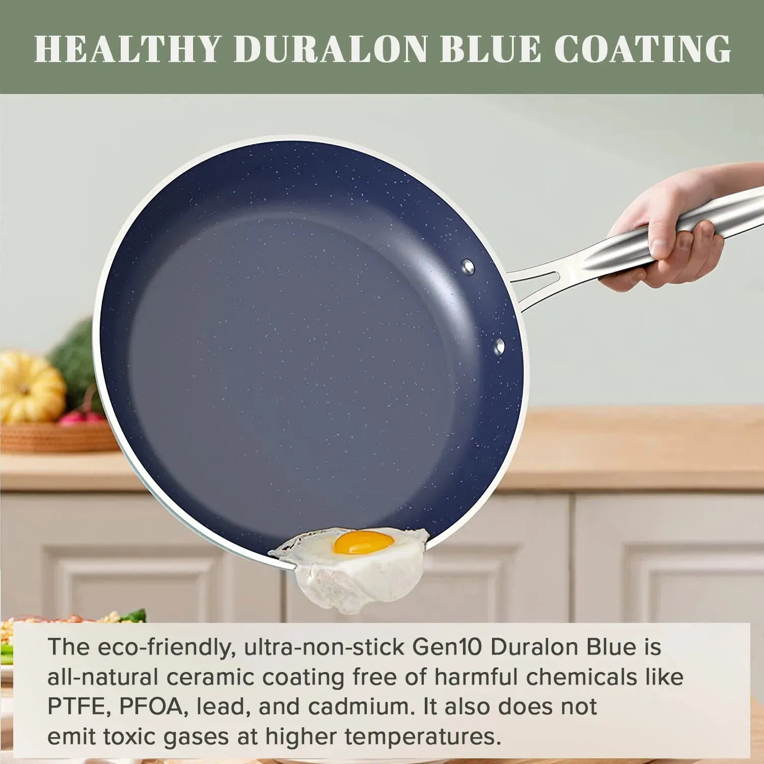 Duralon Blue Non-Stick Cookware 12-Piece Set