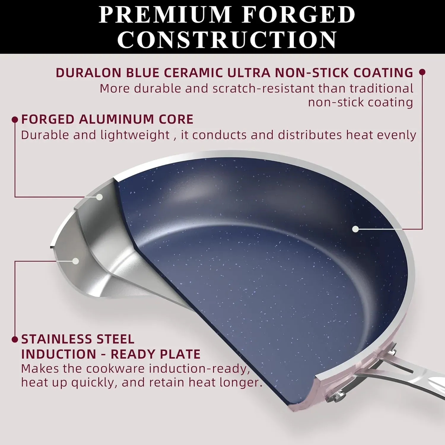 Duralon Blue Non-Stick Cookware 12-Piece Set
