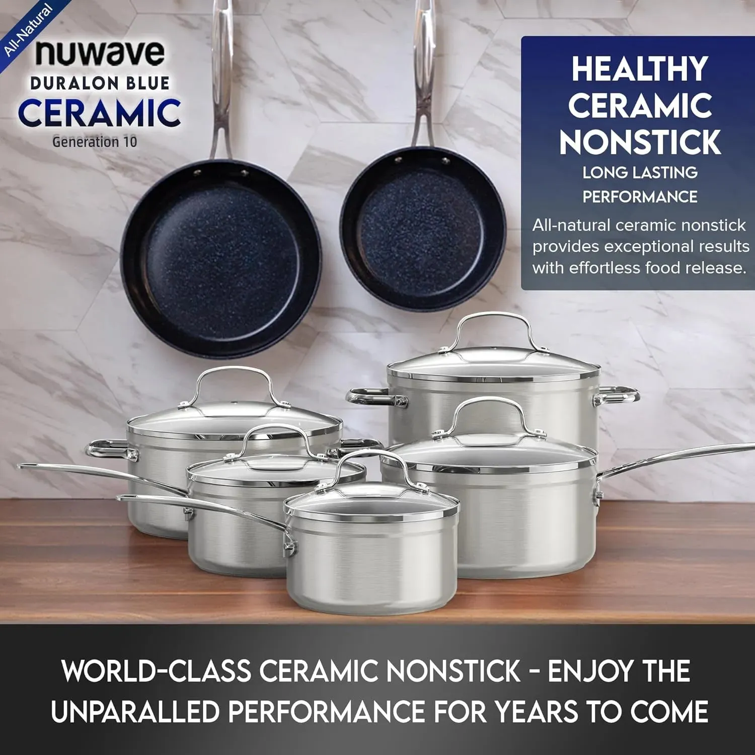 Duralon Blue Non-Stick Cookware 12-Piece Set
