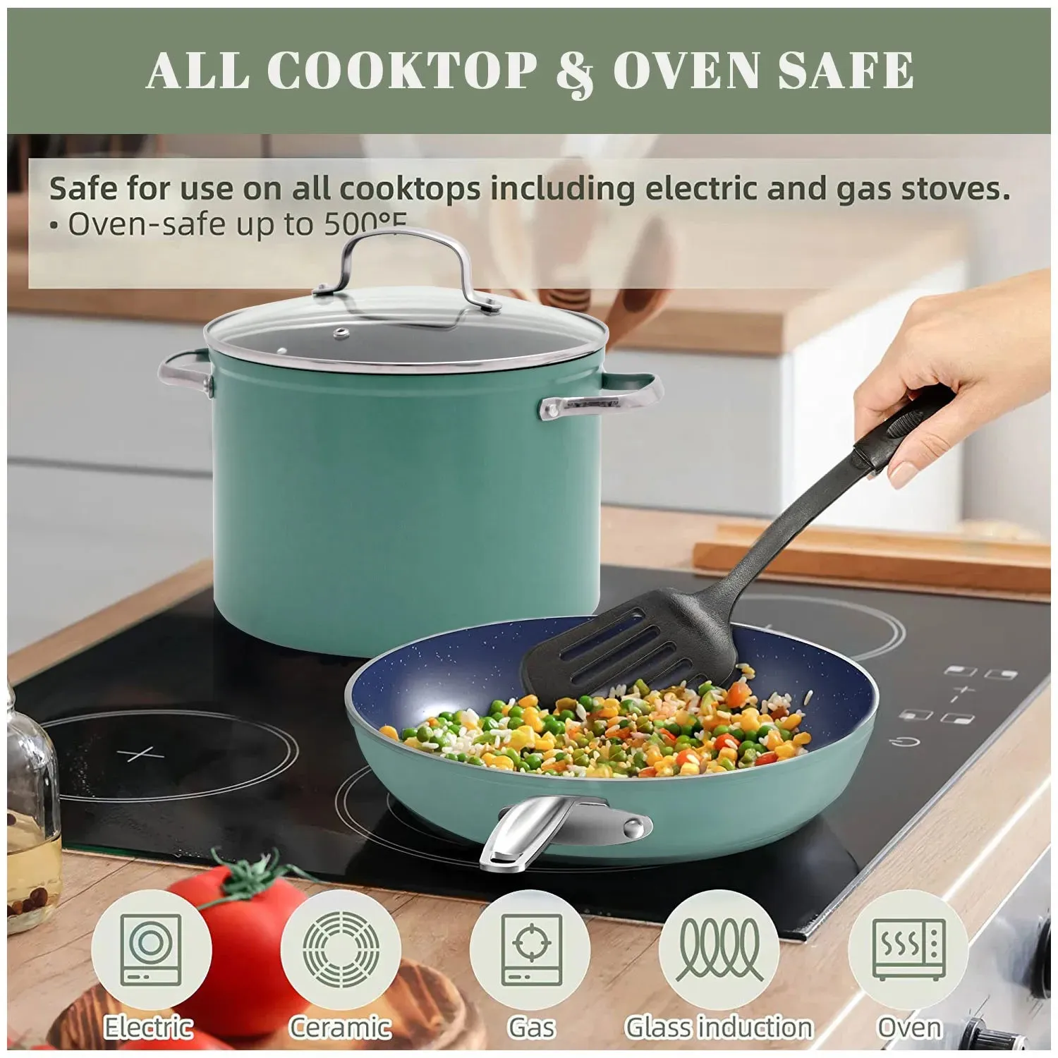 Duralon Blue Non-Stick Cookware 12-Piece Set