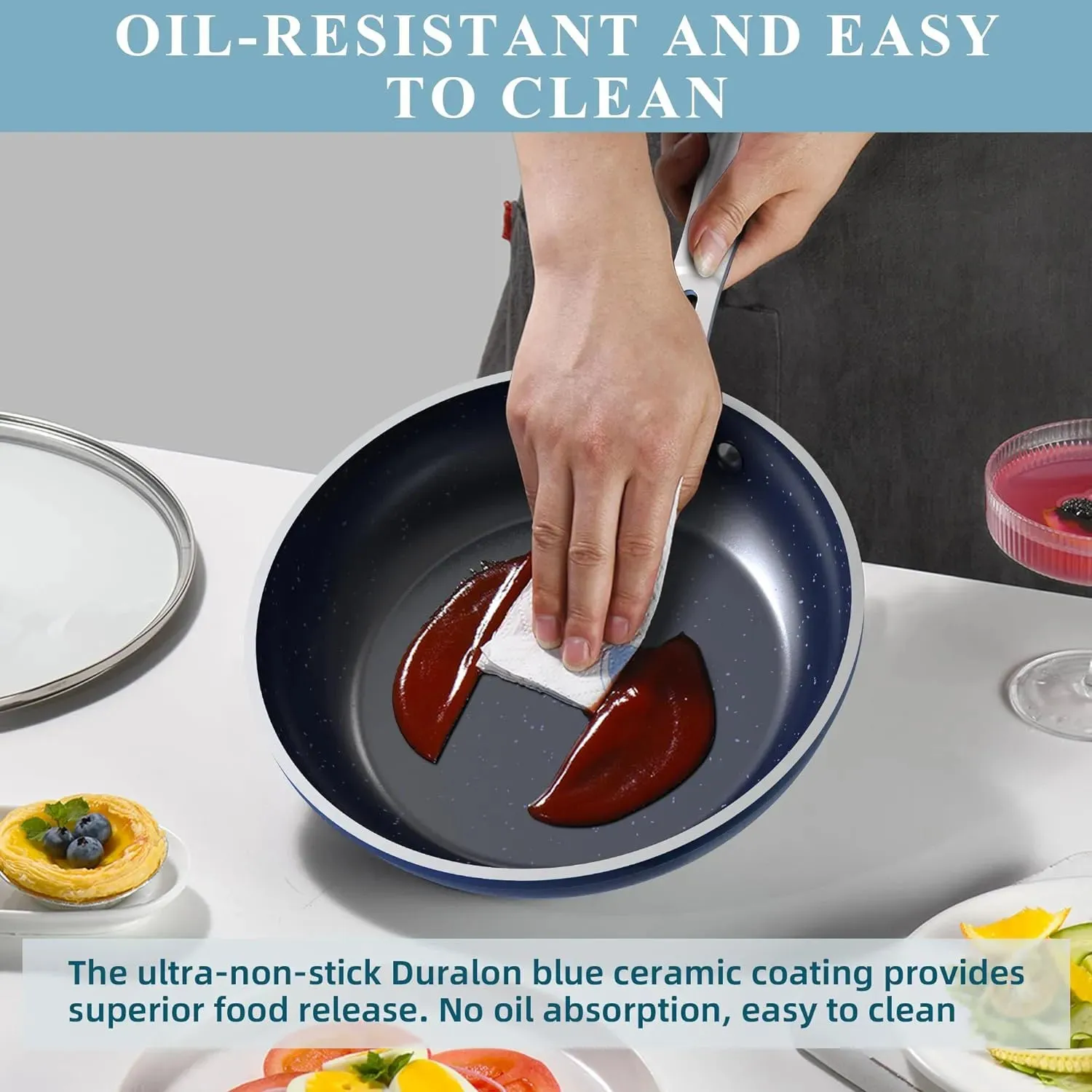 Duralon Blue Non-Stick Cookware 12-Piece Set