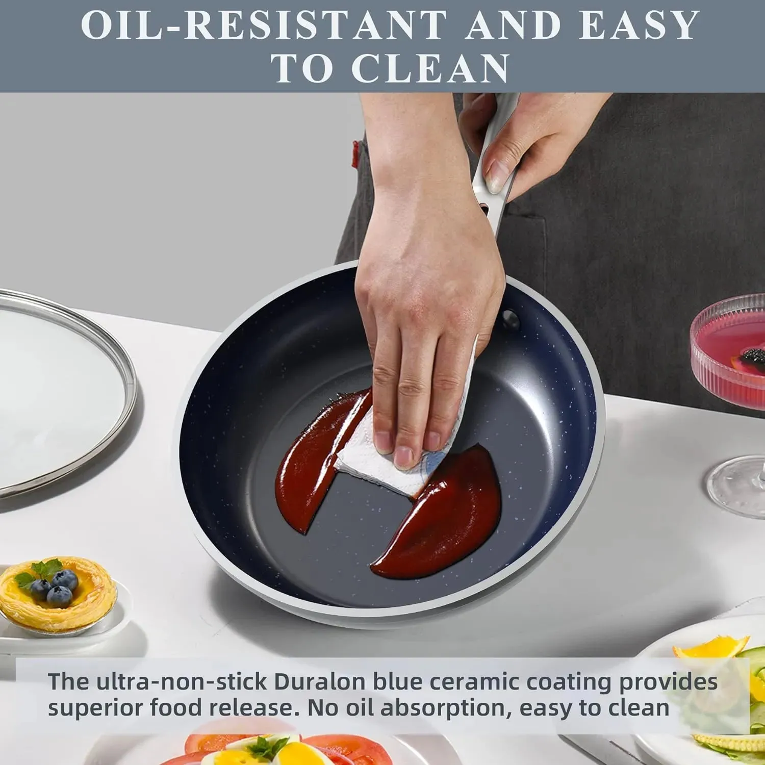 Duralon Blue Non-Stick Cookware 12-Piece Set