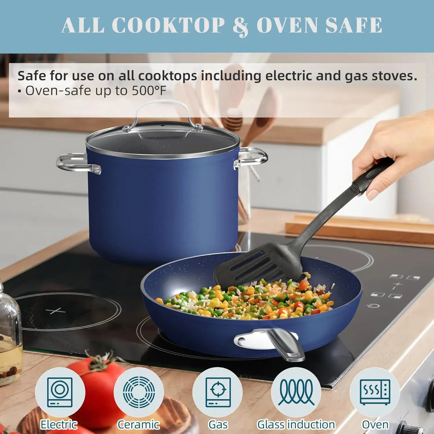 Duralon Blue Non-Stick Cookware 12-Piece Set