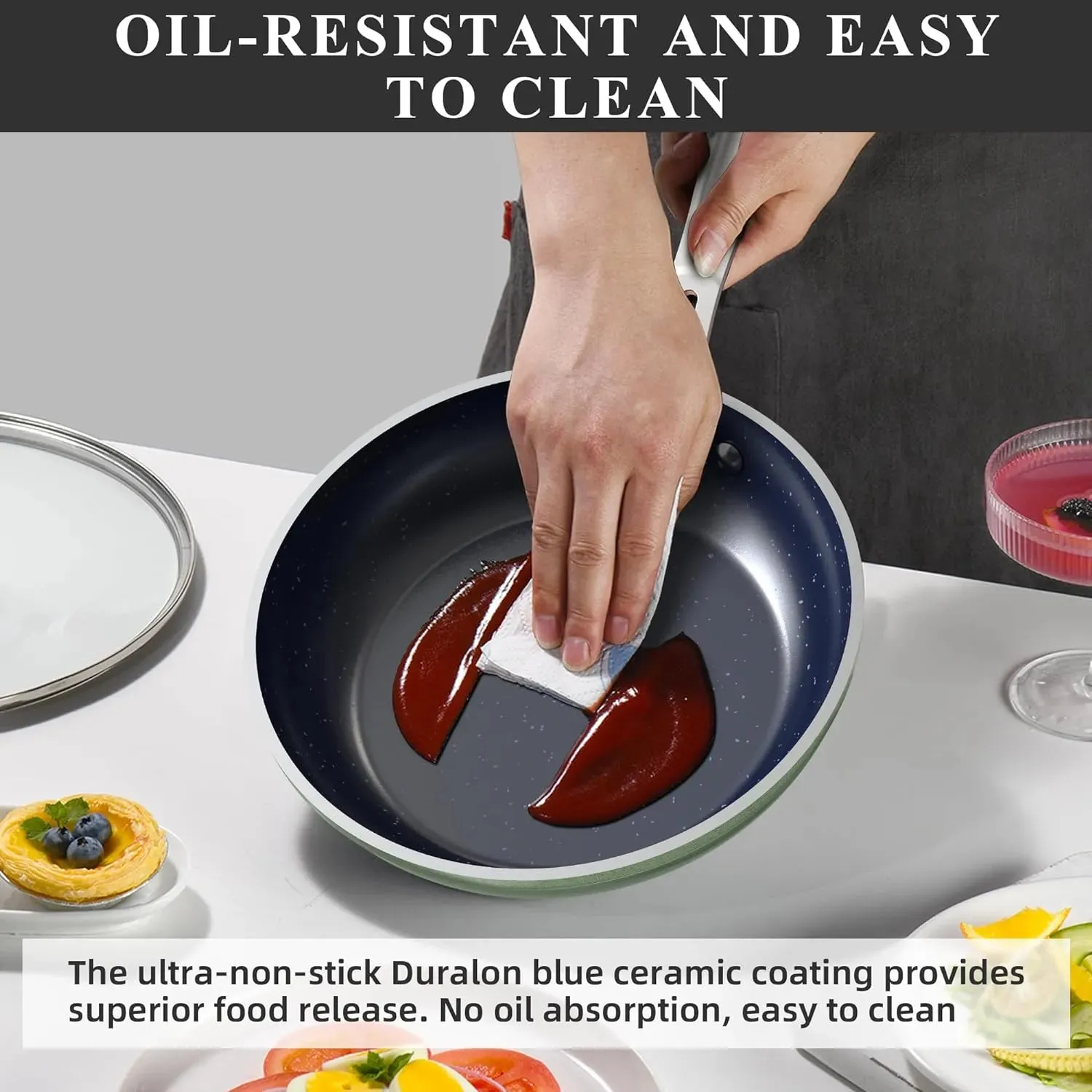 Duralon Blue Non-Stick Cookware 12-Piece Set