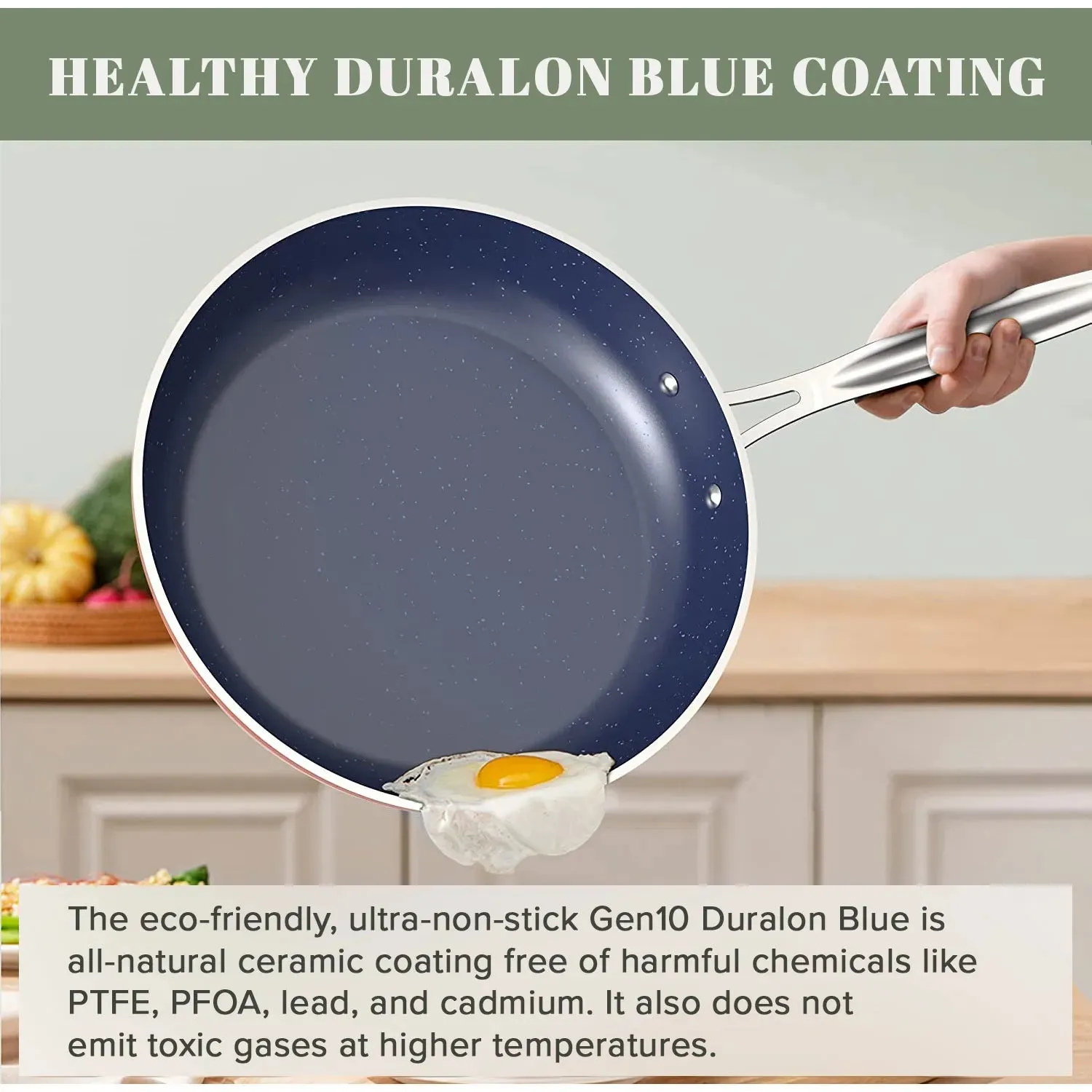 Duralon Blue Non-Stick Cookware 12-Piece Set