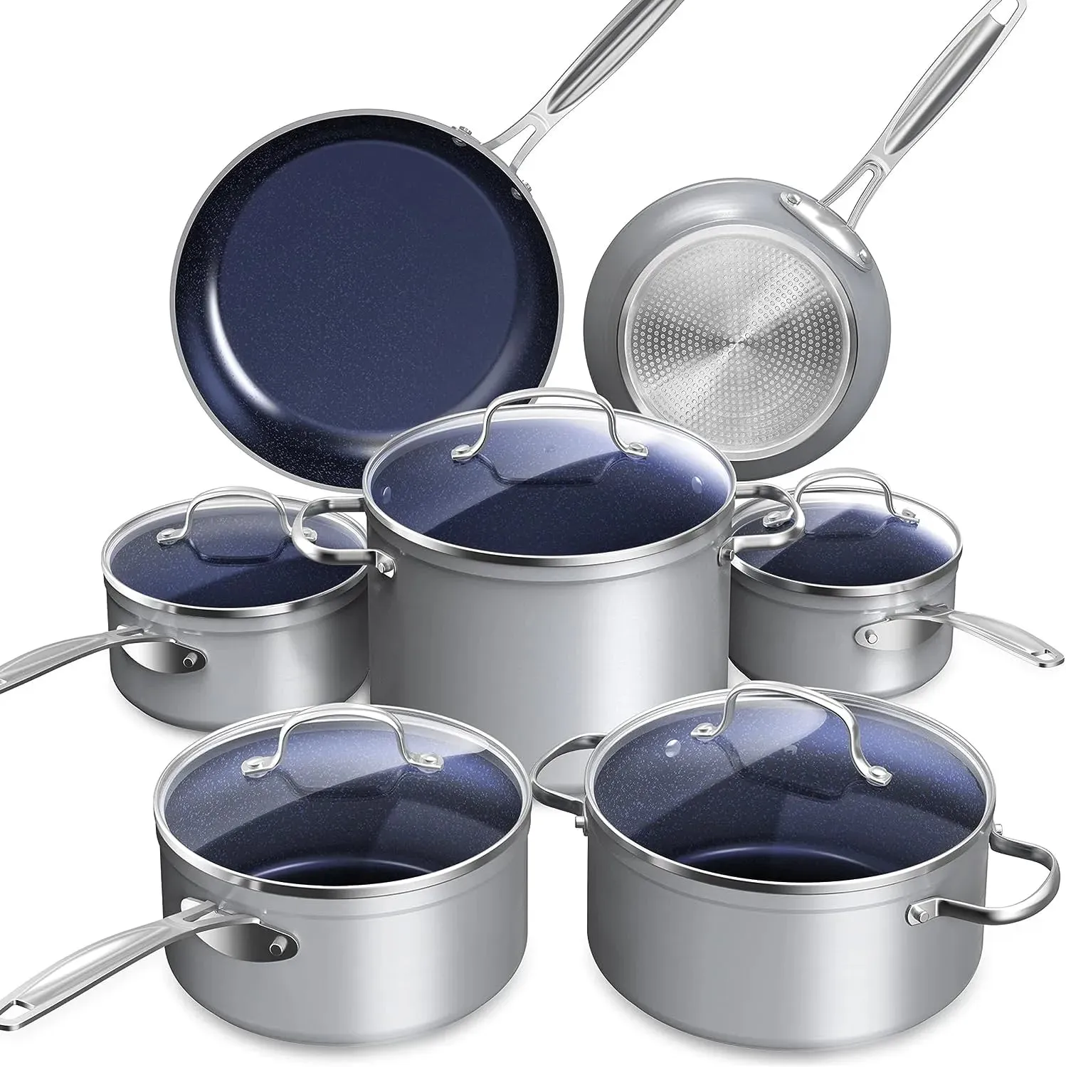 Duralon Blue Non-Stick Cookware 12-Piece Set