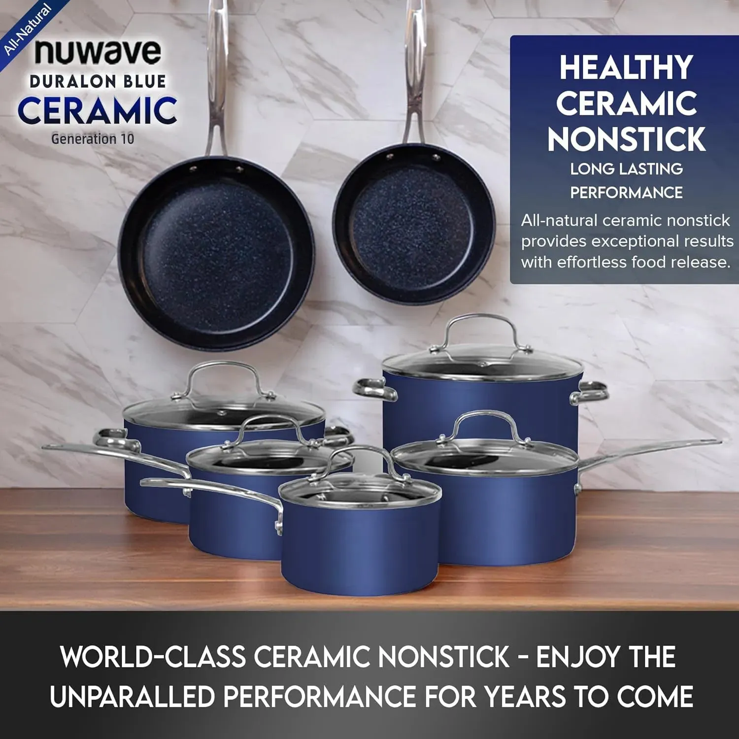 Duralon Blue Non-Stick Cookware 12-Piece Set