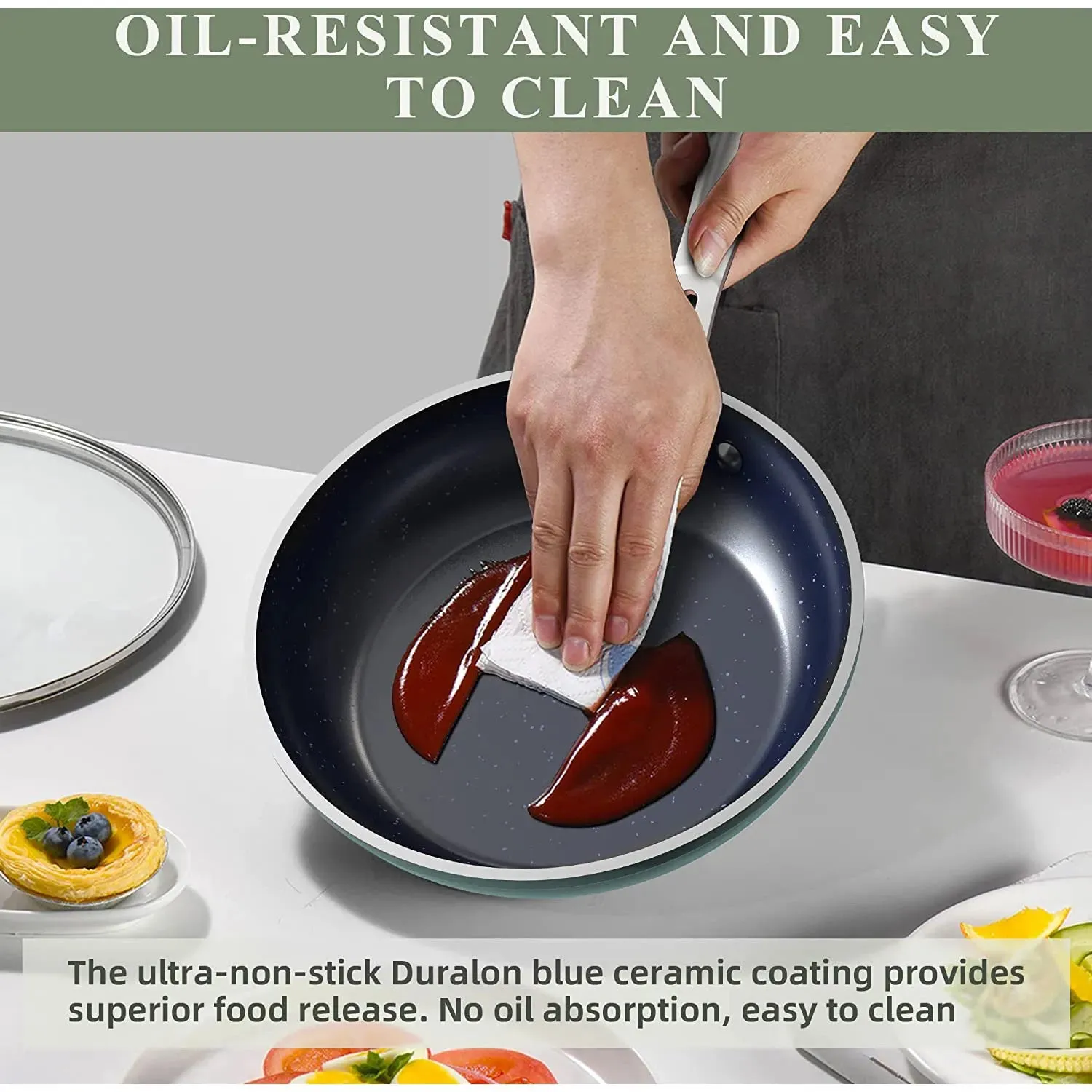 Duralon Blue Non-Stick Cookware 12-Piece Set