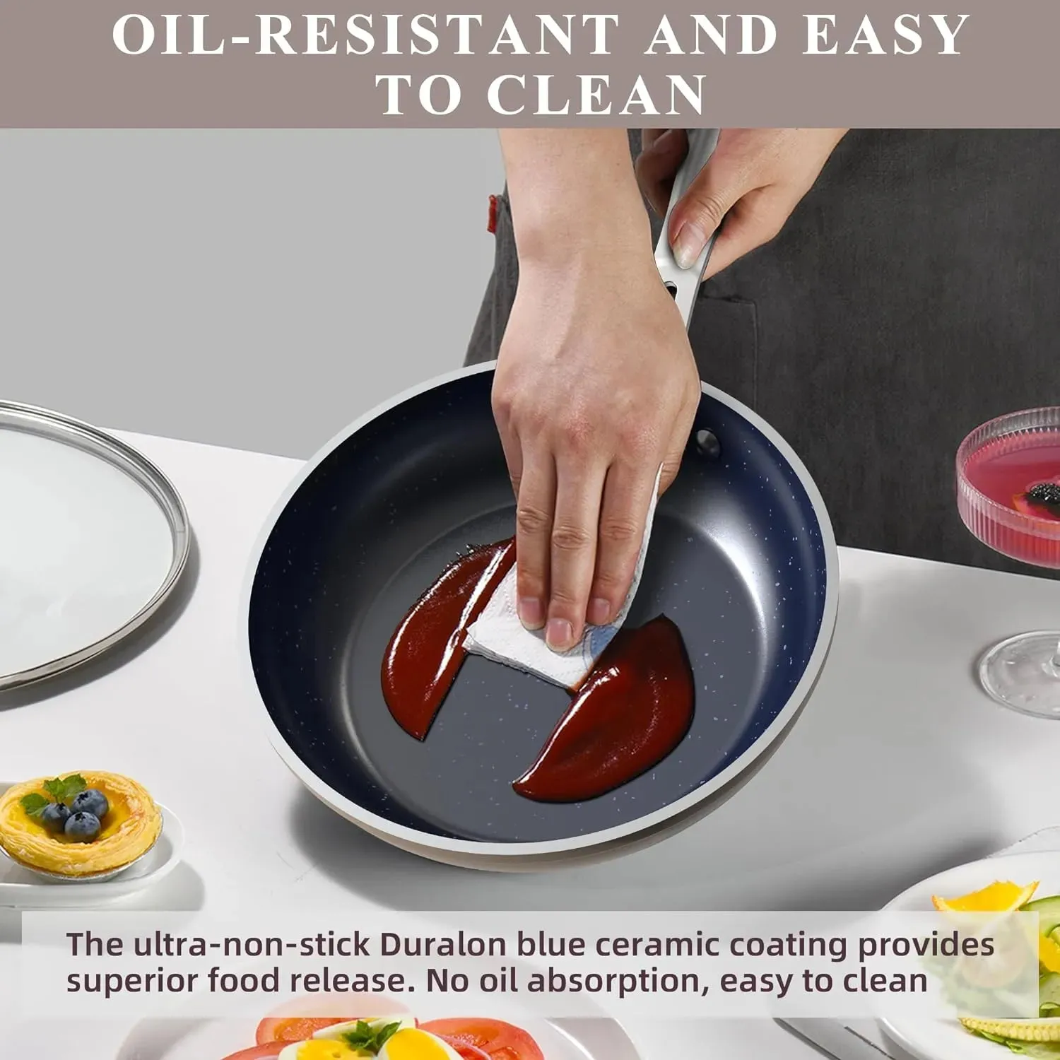 Duralon Blue Non-Stick Cookware 12-Piece Set