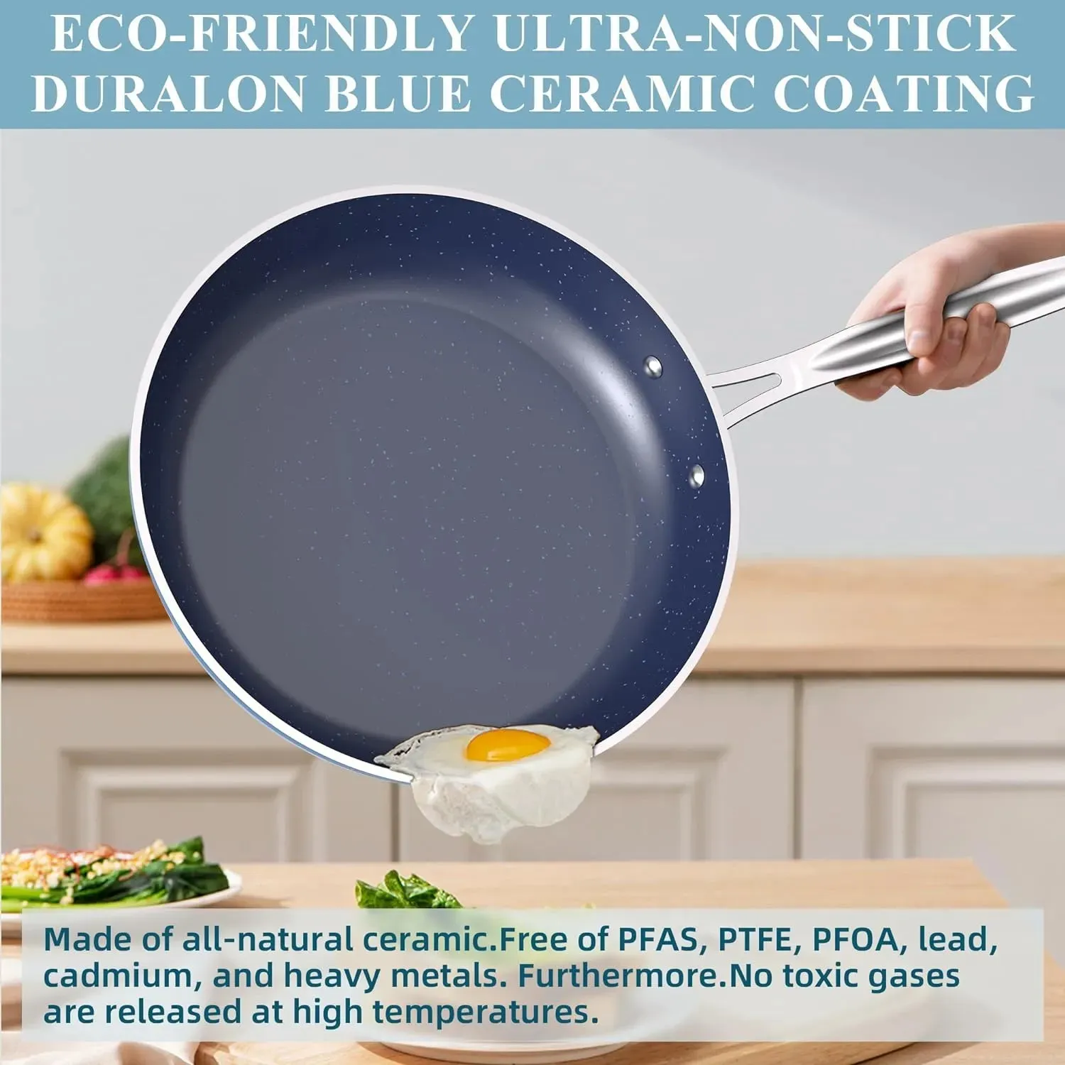 Duralon Blue Non-Stick Cookware 12-Piece Set