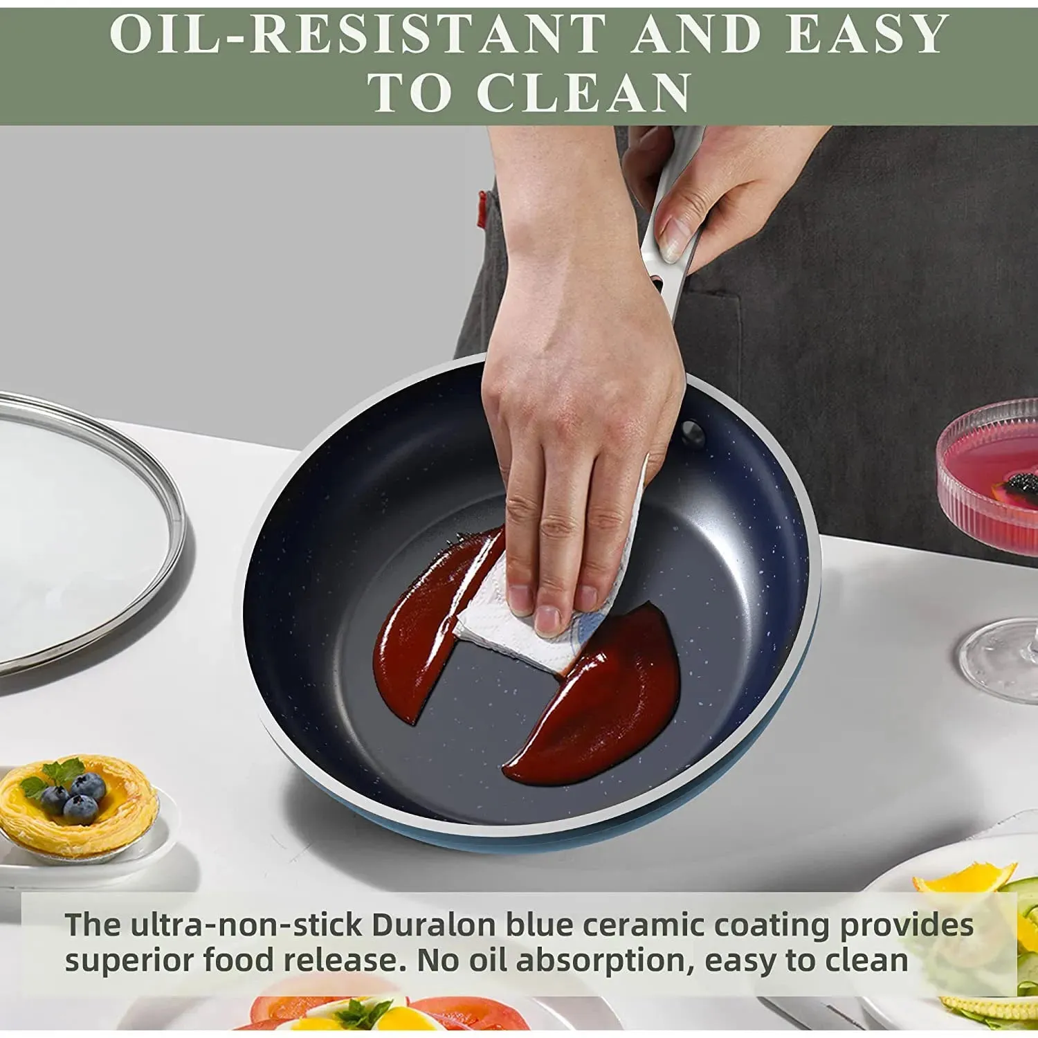 Duralon Blue Non-Stick Cookware 12-Piece Set