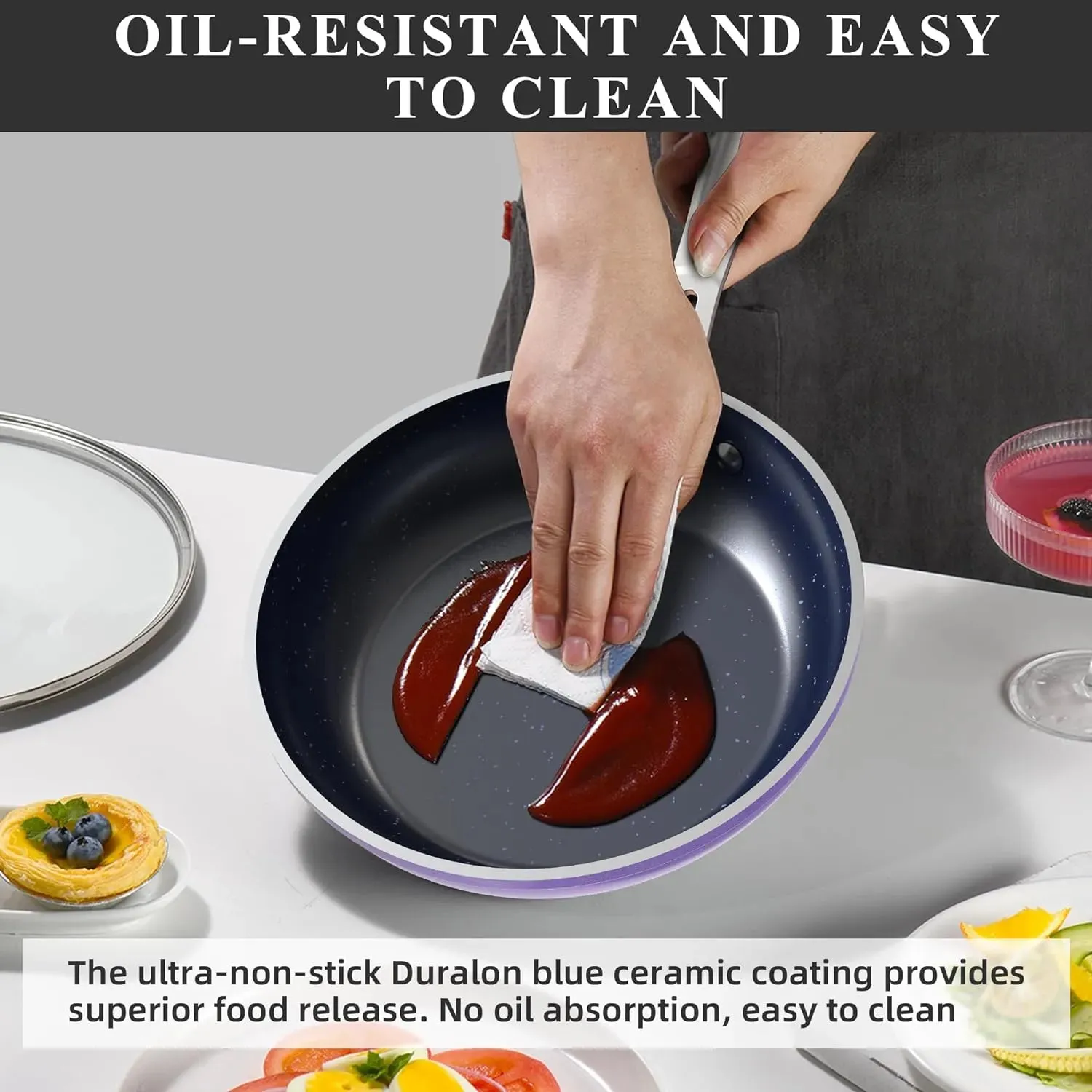 Duralon Blue Non-Stick Cookware 12-Piece Set