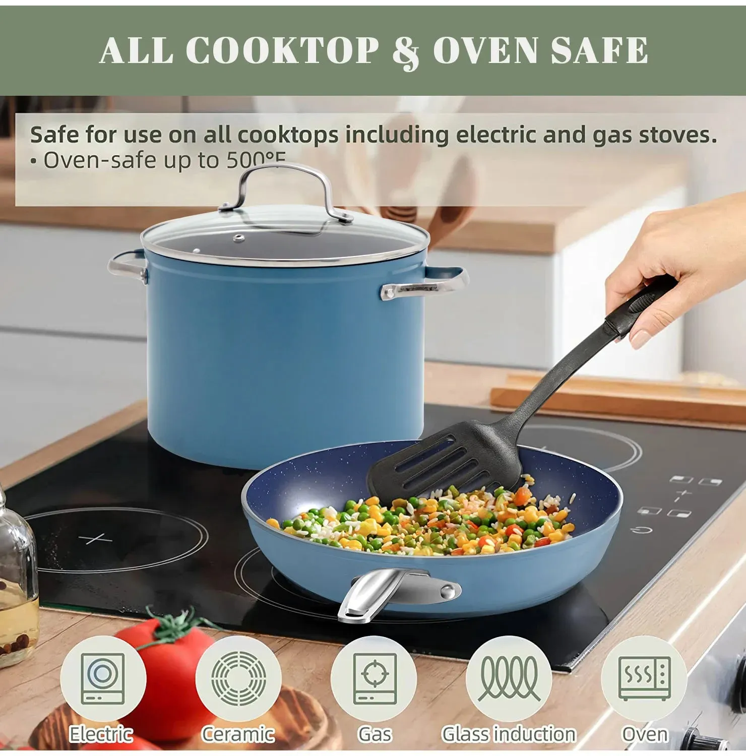 Duralon Blue Non-Stick Cookware 12-Piece Set