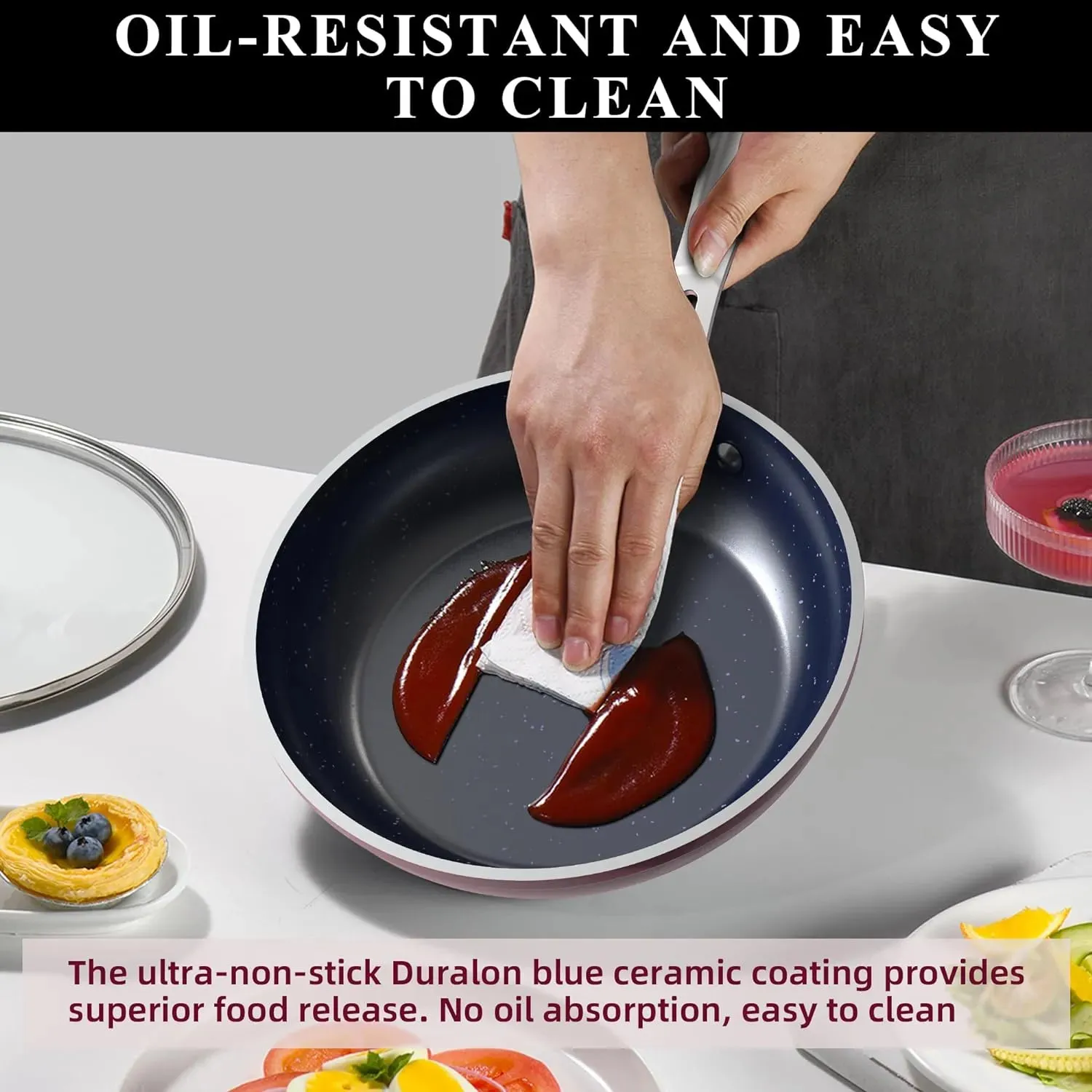 Duralon Blue Non-Stick Cookware 12-Piece Set