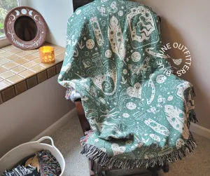 Earthy Green | Witchy Mystical Woven Blanket