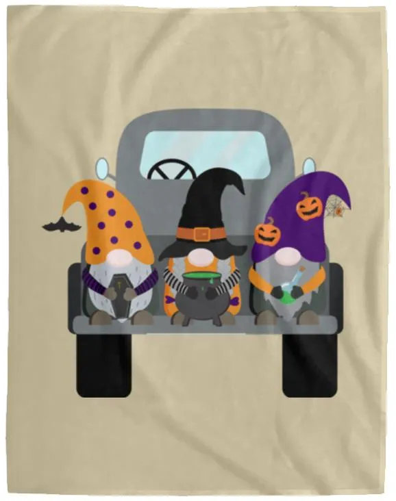 Halloween Gnomes in a Truck VPL Cozy Plush Fleece Blanket - 60x80