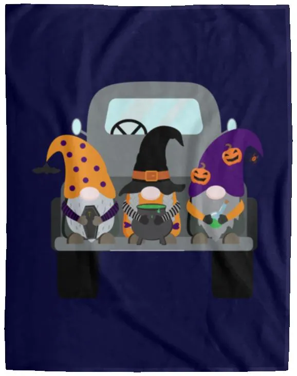 Halloween Gnomes in a Truck VPL Cozy Plush Fleece Blanket - 60x80