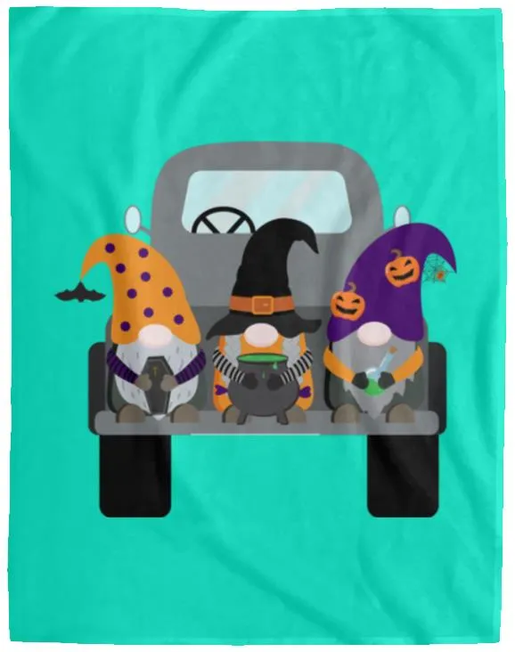 Halloween Gnomes in a Truck VPL Cozy Plush Fleece Blanket - 60x80