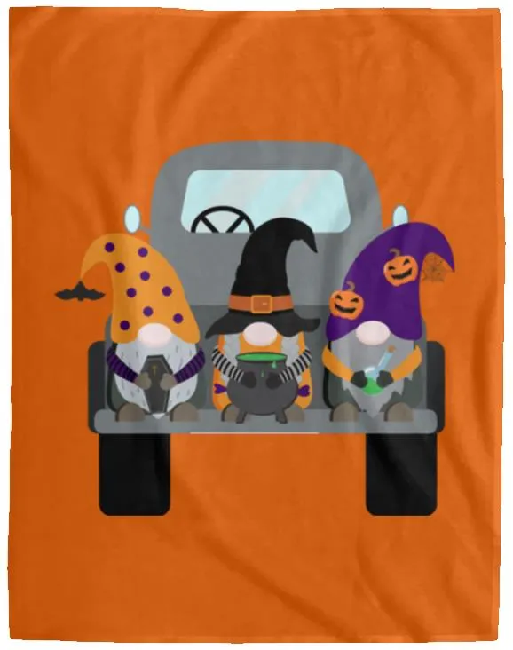 Halloween Gnomes in a Truck VPL Cozy Plush Fleece Blanket - 60x80