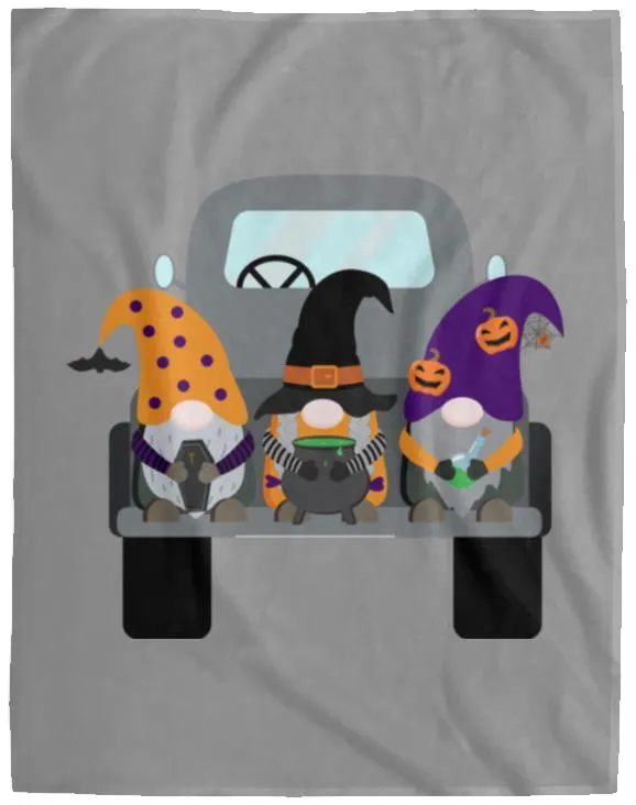 Halloween Gnomes in a Truck VPL Cozy Plush Fleece Blanket - 60x80
