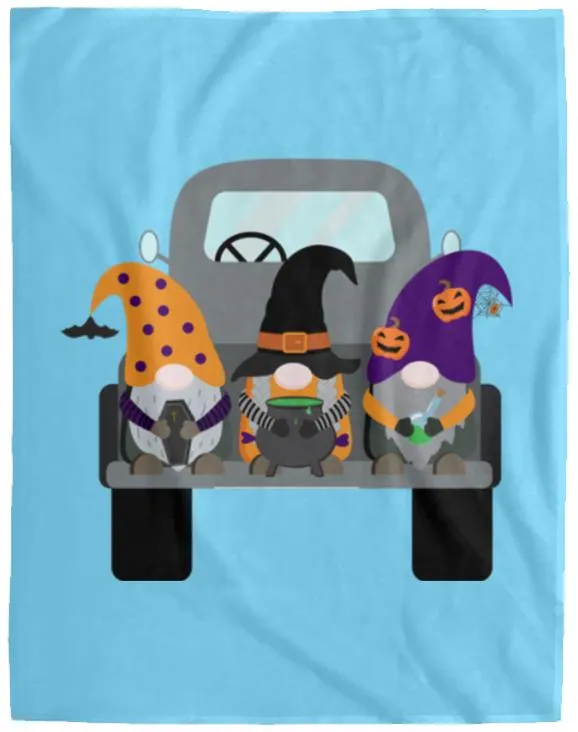 Halloween Gnomes in a Truck VPL Cozy Plush Fleece Blanket - 60x80