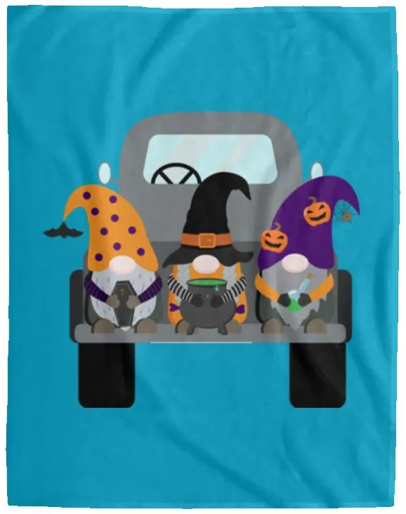Halloween Gnomes in a Truck VPL Cozy Plush Fleece Blanket - 60x80