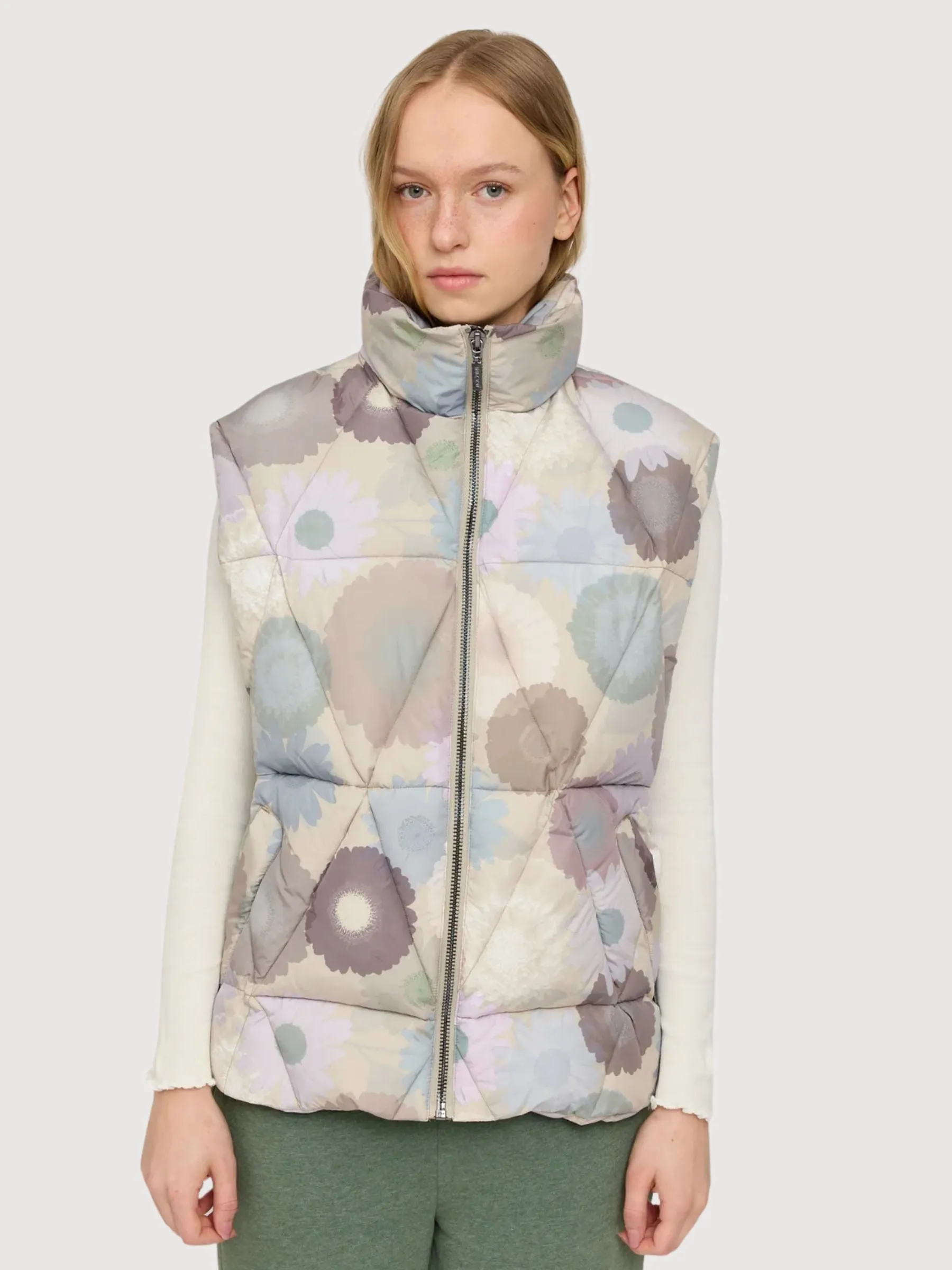 Hanska Vest Mushroom/Printed Vest Women | Mazine