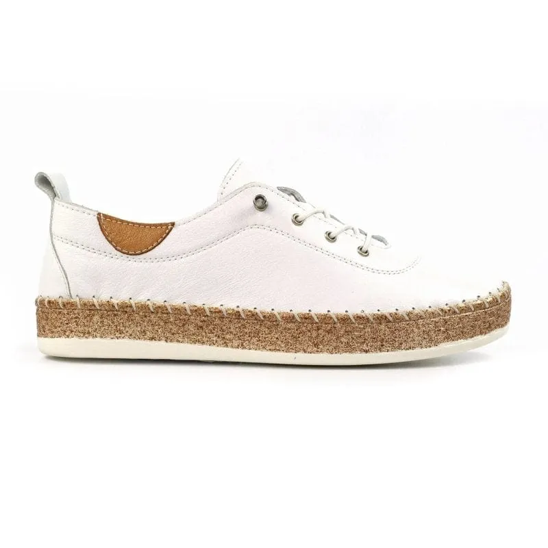 Lunar Womens White Plimsoll Shoes - Evie
